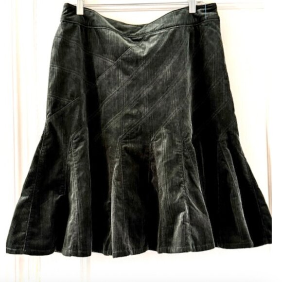 Anthropologie Fei Corduroy Flare Skirt Preppy Flair Autumnal Cabin Cottagecore - Picture 2 of 7